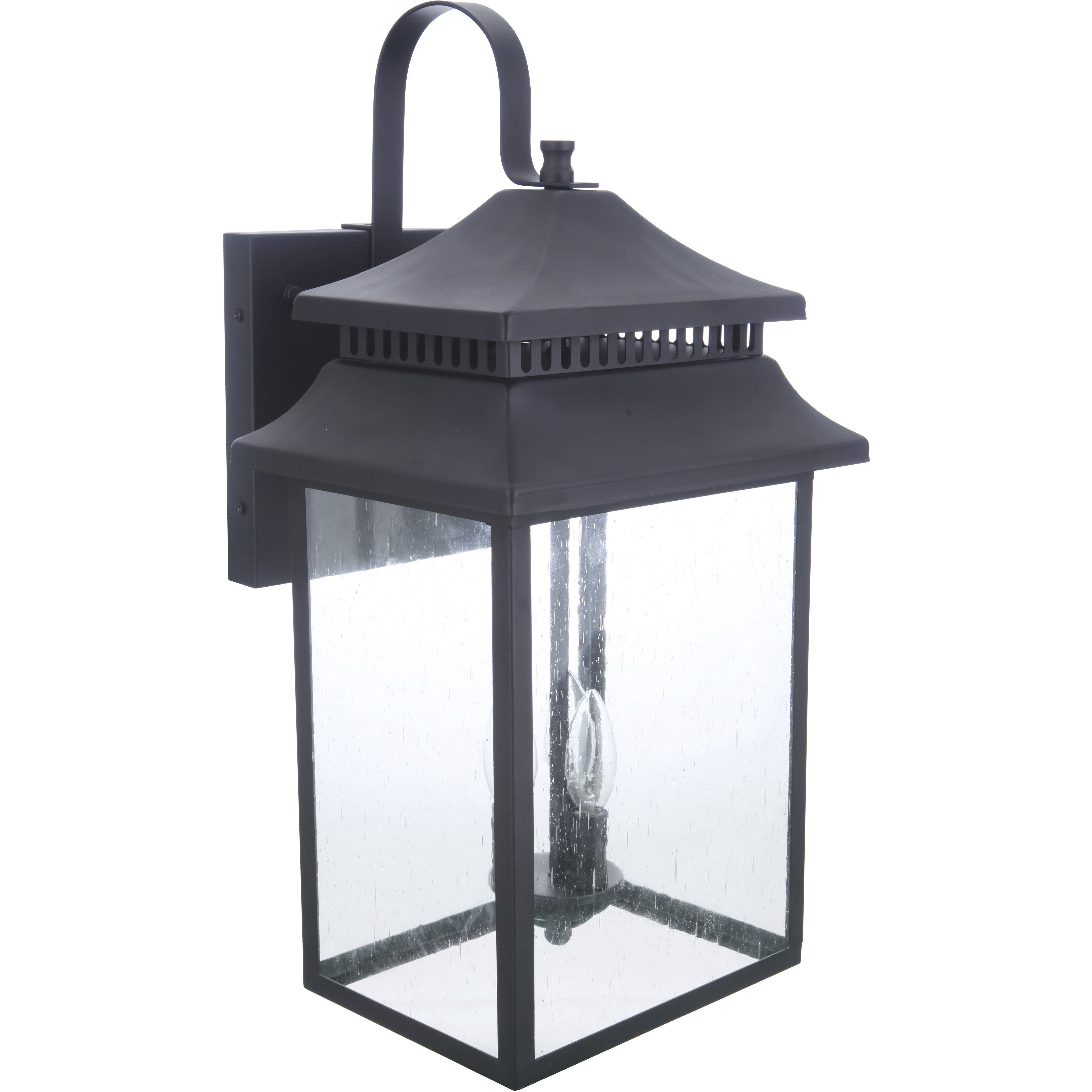 Crossbend 3 Light 24 inch Dark Bronze Gilded Outdoor Wall Lantern