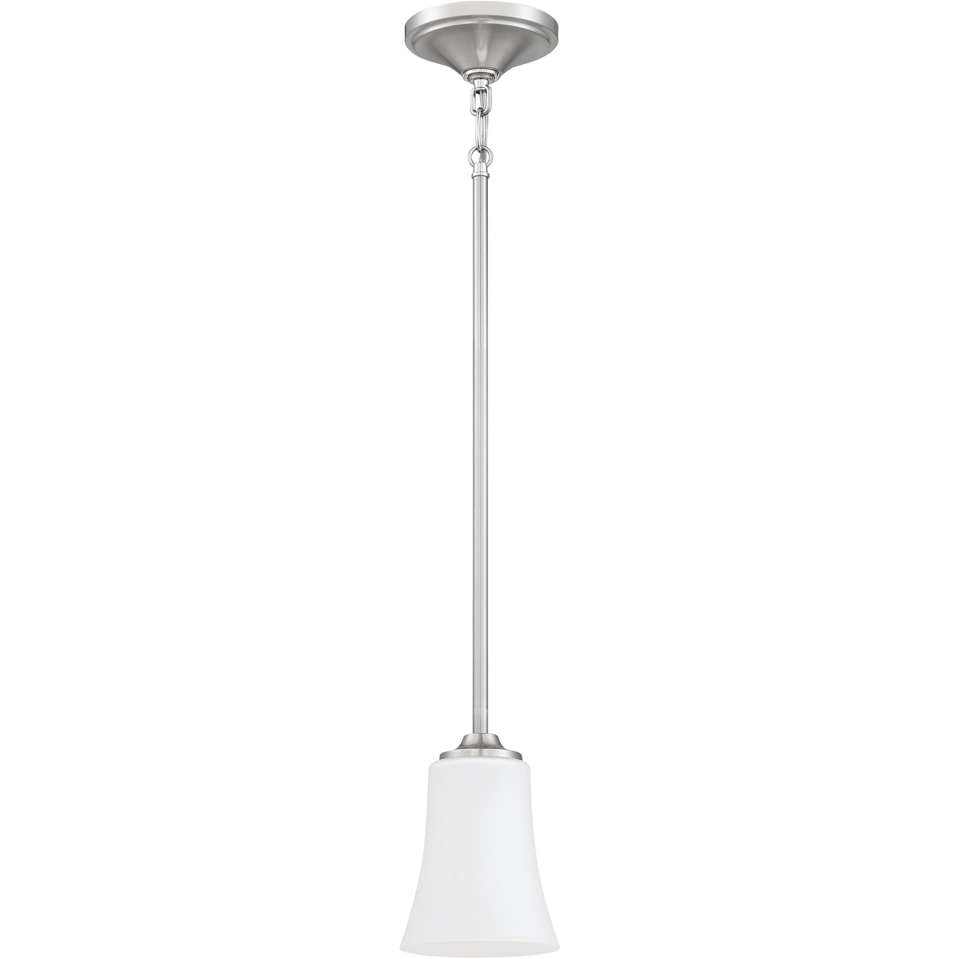 Neighborhood Gwyneth 1 Light 5.13 inch Brushed Polished Nickel Mini Pendant Ceiling Light in White Frosted Glass, Neighborhood Collection