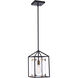 Aaron 1 Light 8 inch Flat Black and Satin Brass Pendant Ceiling Light