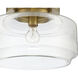 Peri 1 Light 14 inch Satin Brass Flushmount Ceiling Light