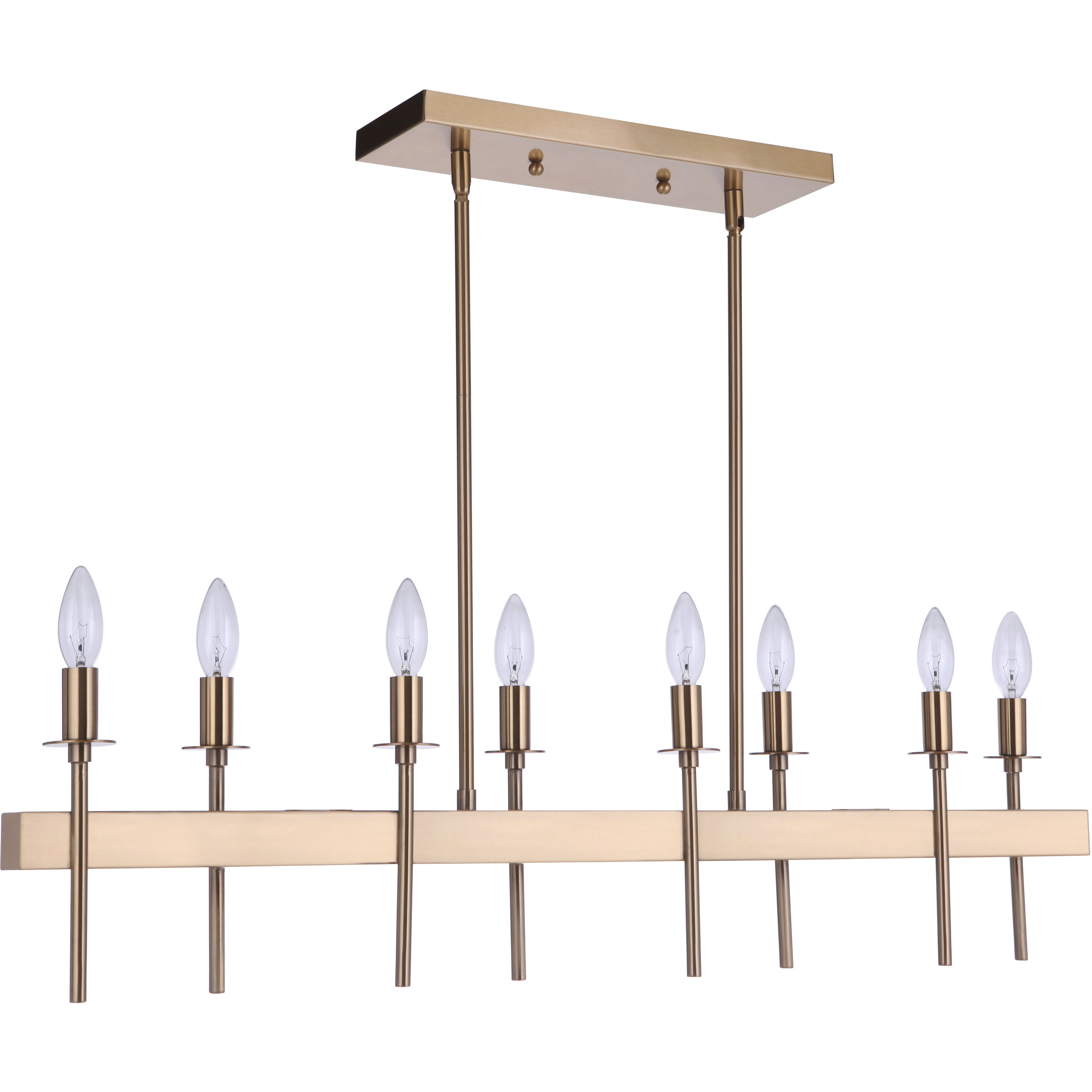 Larrson 8 Light 38 inch Satin Brass Island Ceiling Light