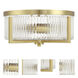 Whittley 3 Light 13.75 inch Satin Brass Flushmount Ceiling Light