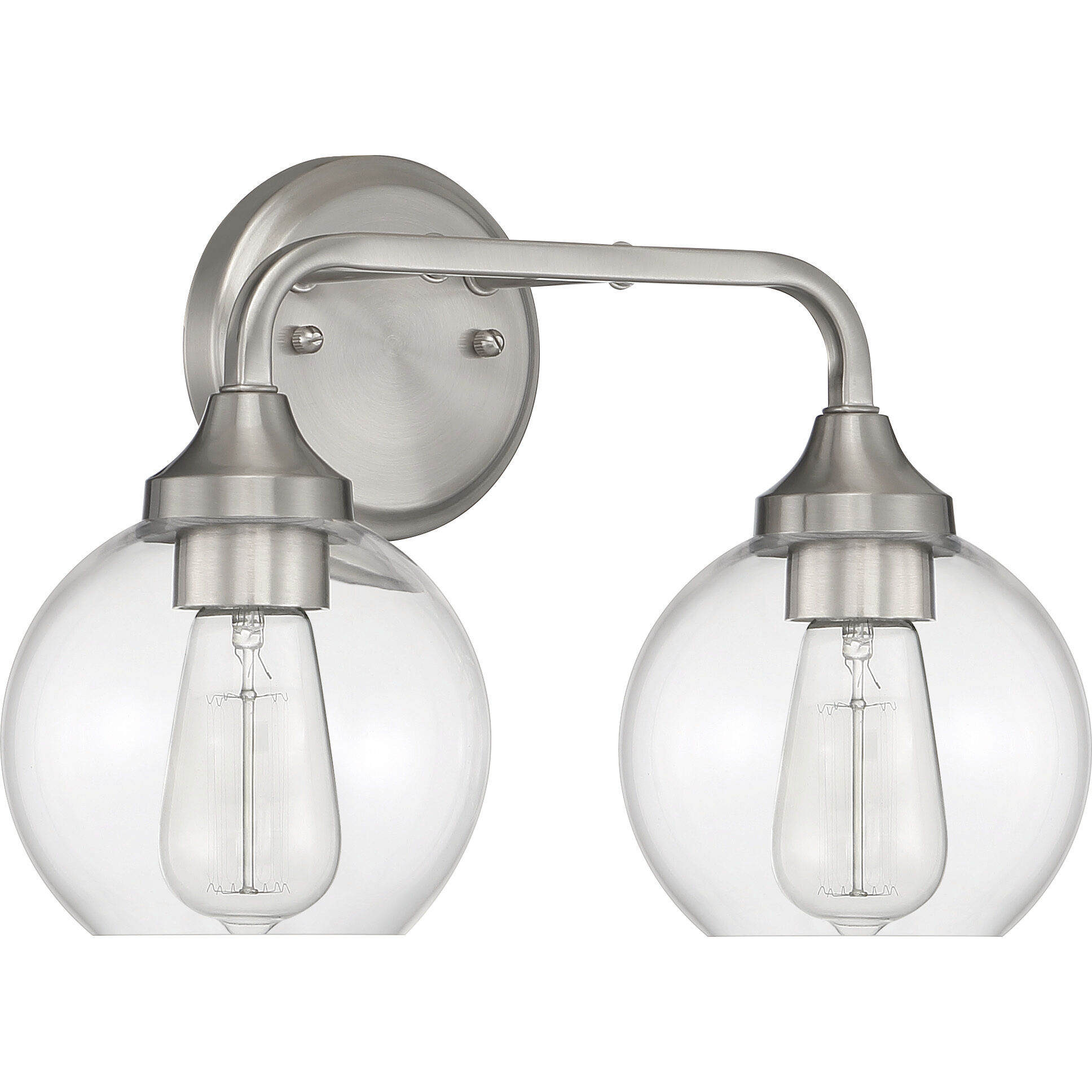 Glenda 2 Light 15 inch Brushed Polished Nickel Vanity Light Wall Light