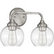 Glenda 2 Light 15 inch Brushed Polished Nickel Vanity Light Wall Light
