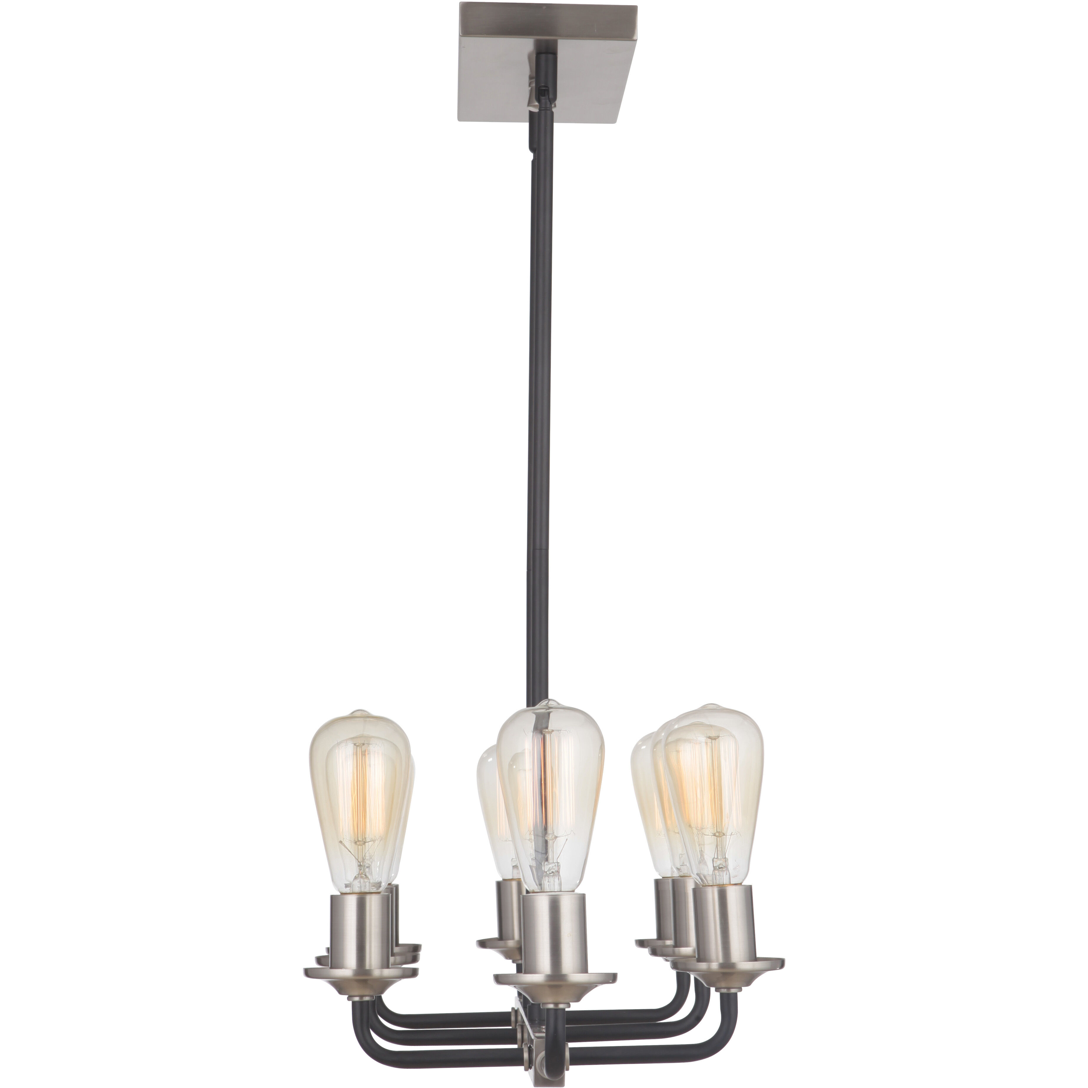 Neighborhood Randolph 8 Light 30 inch Flat Black/Brushed Polished Nickel Island Light Ceiling Light, Neighborhood Collection