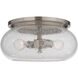 Neighborhood Serene 2 Light 15 inch Brushed Polished Nickel Flushmount Ceiling Light in Clear Seeded, Neighborhood Collection