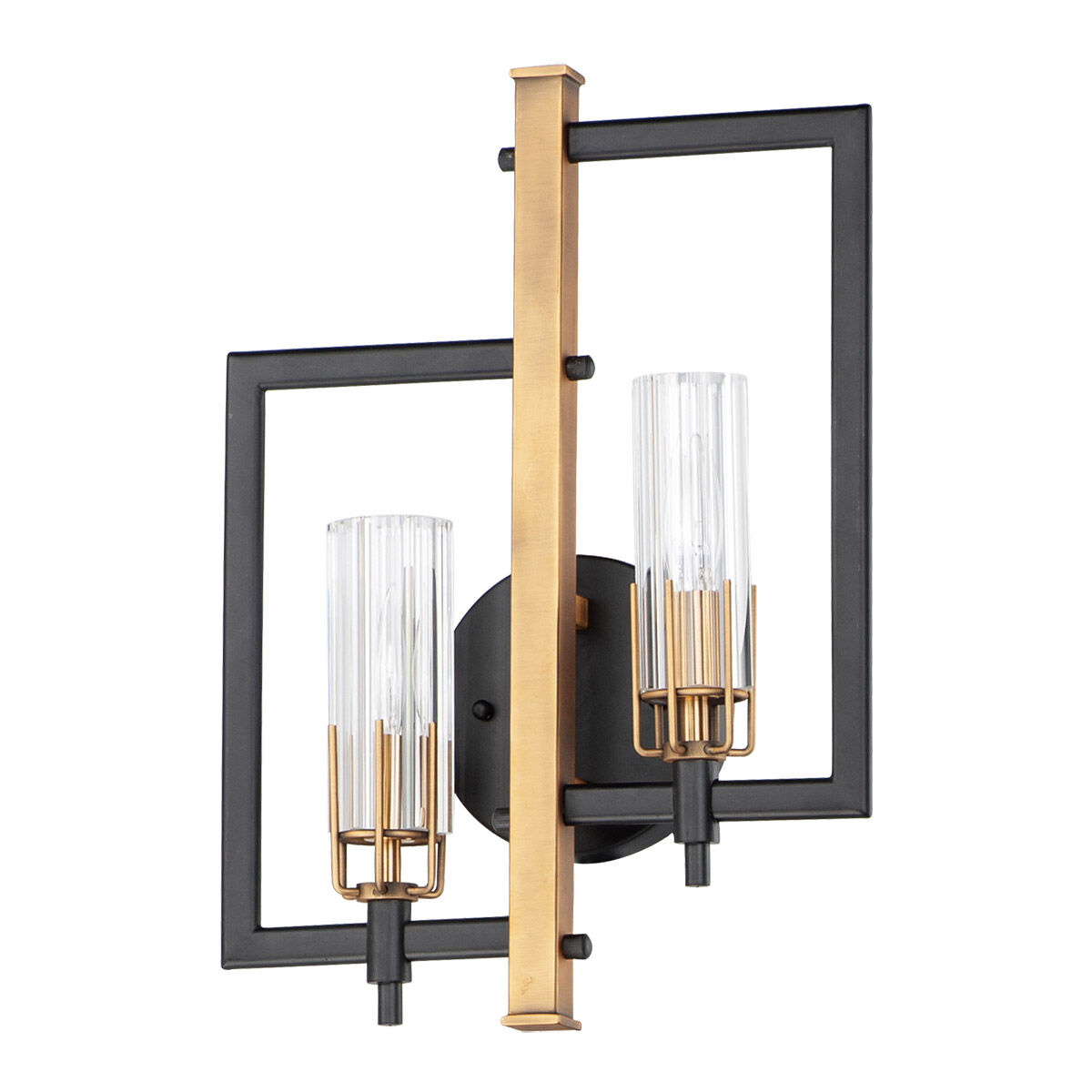 Flambeau 2 Light 13 inch Black/Antique Brass ADA Wall Sconce Wall Light