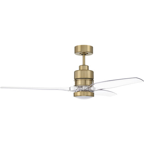 Sonnet 52 inch Satin Brass with Clear Acrylic Polycarbonate Blades Ceiling Fan, WiFi