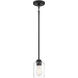 Neighborhood Bolden 1 Light 5 inch Flat Black Mini Pendant Ceiling Light in Clear Seeded, Neighborhood Collection
