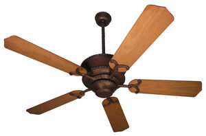 Riata 52 inch Aged Bronze Textured with Hand-Scraped Walnut Blades Ceiling Fan With Blades Included in Antique Scavo Glass, Premier Hand-Scraped Walnut
