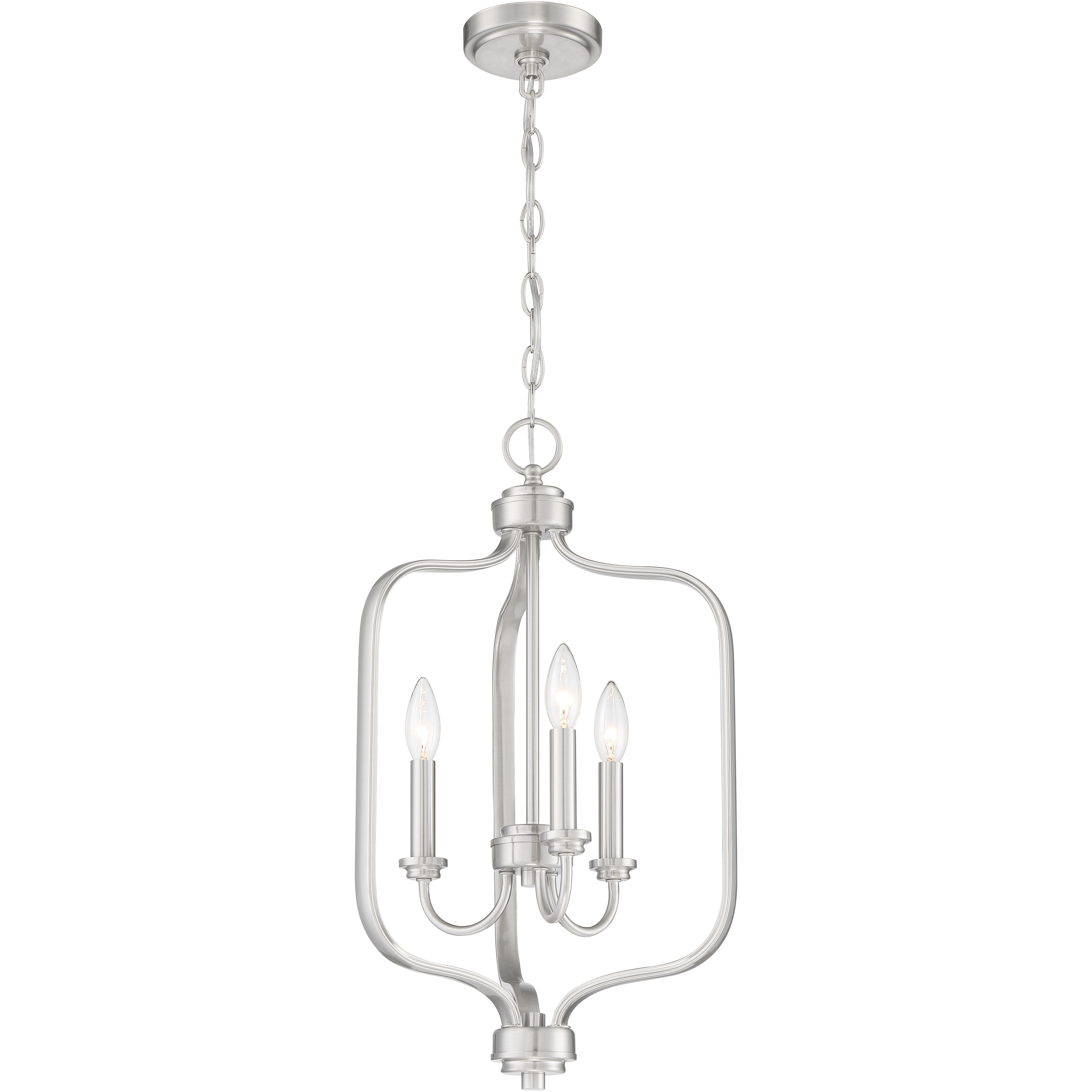 Neighborhood Bolden 3 Light 14 inch Brushed Polished Nickel Foyer Light Ceiling Light, Neighborhood Collection