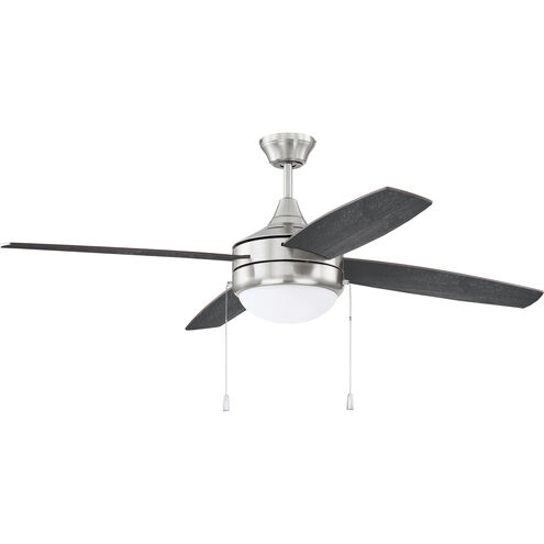 Phaze 4 Blade 52 inch Brushed Polished Nickel with Silver/Greywood Blades Ceiling Fan in Brushed Nickel/Greywood