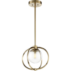 Piltz 1 Light 15 inch Satin Brass Mini Pendant Ceiling Light
