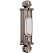 Straight Ornate Antique Pewter Push Button