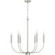 Traci 6 Light 26.38 inch Brushed Polished Nickel Chandelier Ceiling Light