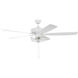 Super Pro 101 60 inch White with White/Washed Oak Blades Contractor Ceiling Fan