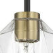 Avante Grand 1 Light 5 inch Flat Black and Satin Brass Mini Pendant Ceiling Light