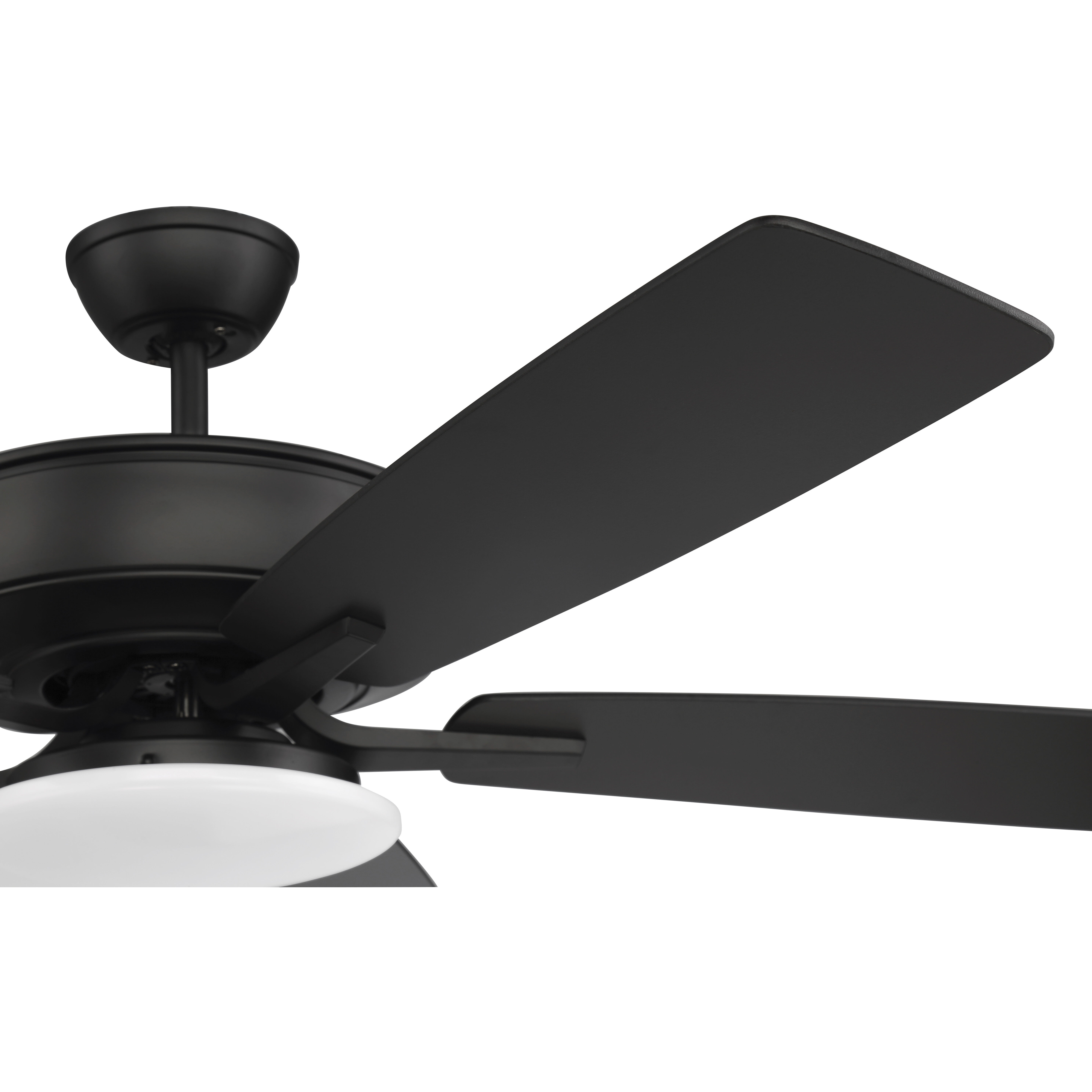 Pro Plus 112 52 inch Flat Black with Flat Black/Grey Wood Blades Contractor Ceiling Fan, Slim