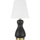 Gloria 18.03 inch 60 watt Flat Black and Satin Brass Table Lamp Portable Light