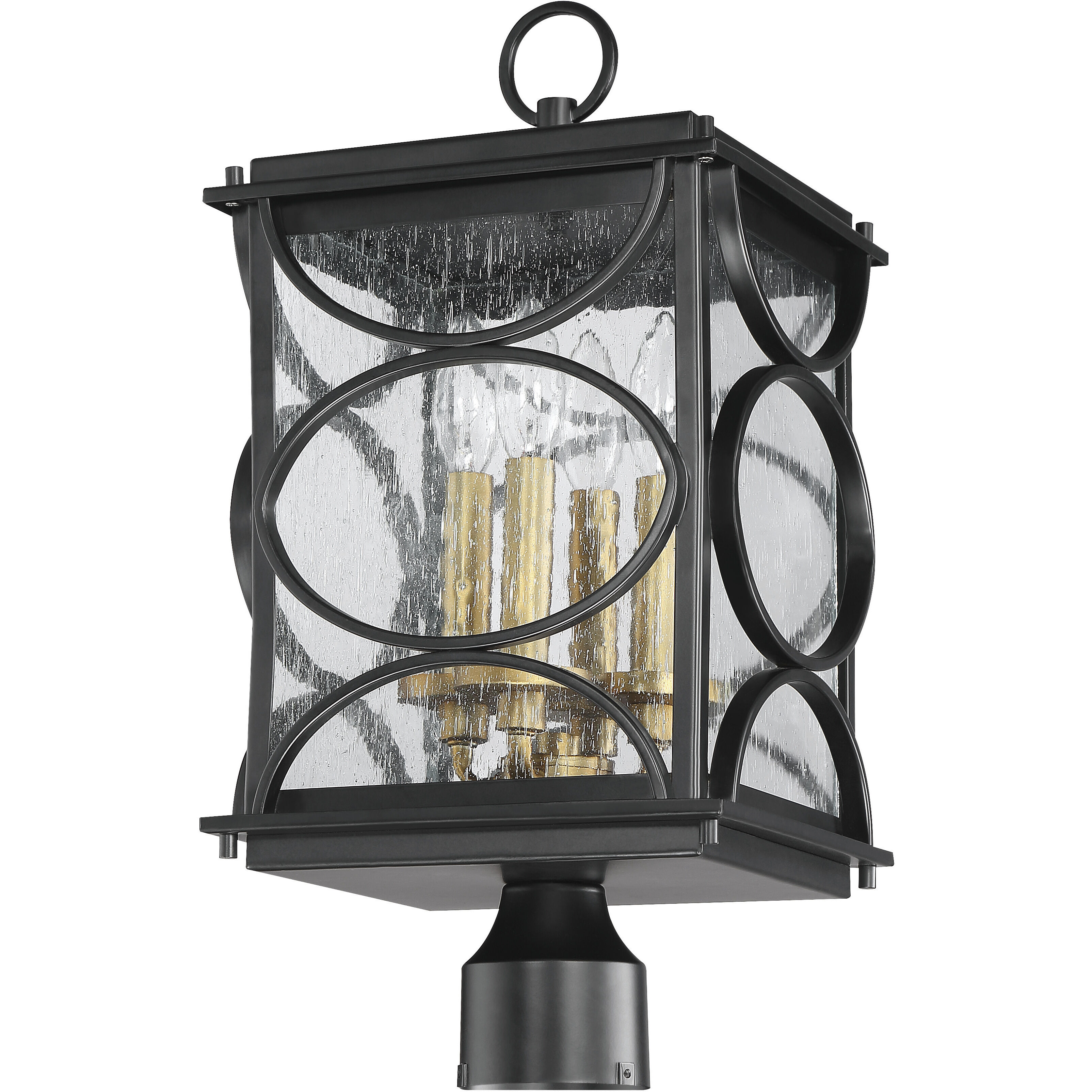 Hamilton 4 Light 19 inch Midnight/Patina Aged Brass Outdoor Post Mount