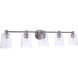 Emilio 5 Light 42 inch Brushed Polished Nickel Vanity Light Wall Light