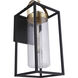 Neo 1 Light 28 inch Midnight / Satin Brass Outdoor Wall Lantern