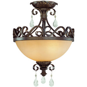 Englewood 2 Light 14 inch French Roast Convertible Semi Flush Ceiling Light, Convertible to Pendant
