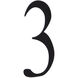 Surface Mount Flat Black Address Plaque Number in Number 3, 3