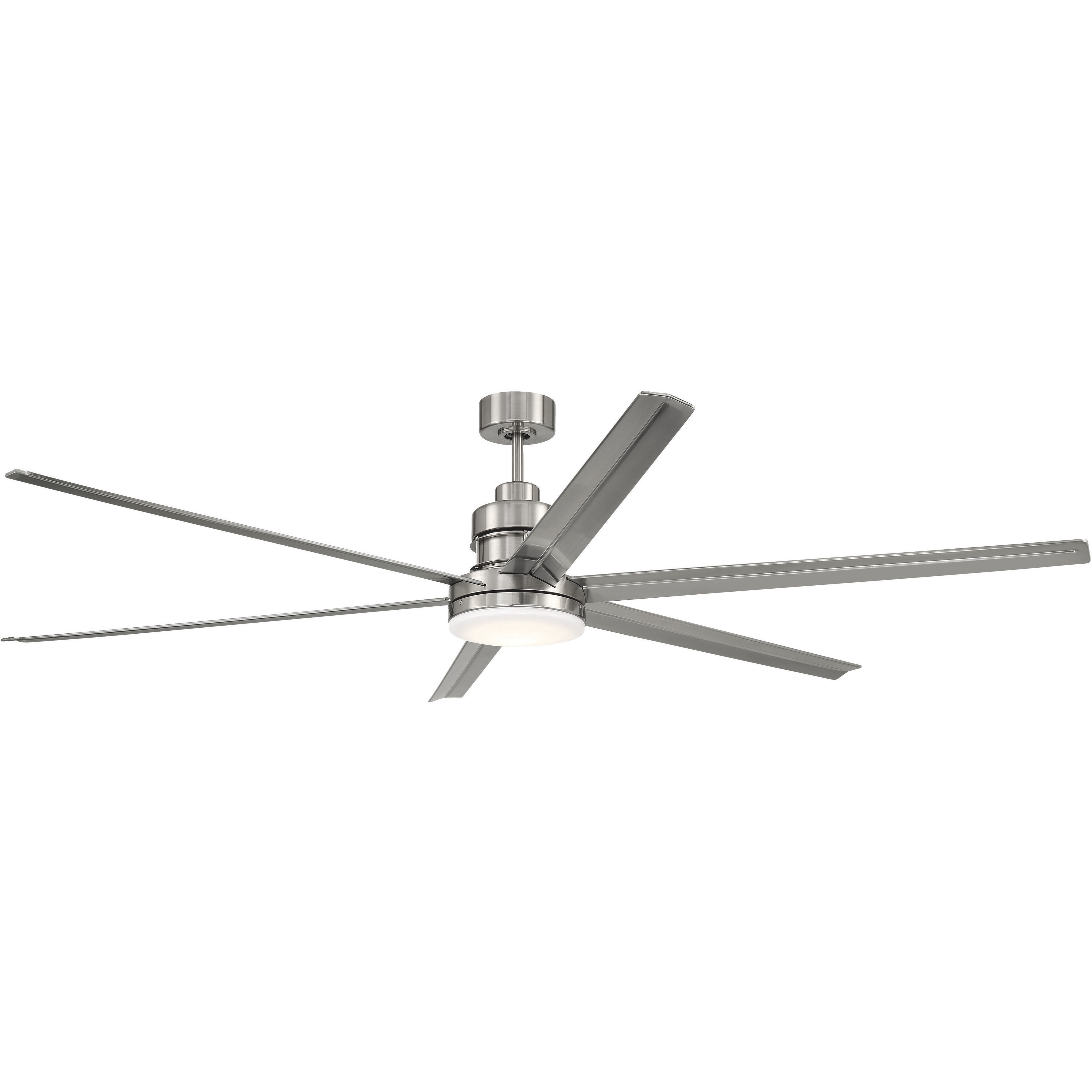 Mondo 72 inch Brushed Polished Nickel with Brushed Nickel Blades Ceiling Fan
