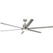 Mondo 72 inch Brushed Polished Nickel with Brushed Nickel Blades Ceiling Fan