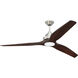 Limerick 60 inch Brushed Polished Nickel with Mahogany Blades Indoor/Outdoor Ceiling Fan