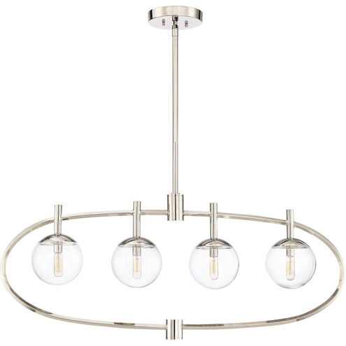 Piltz 4 Light 40 inch Polished Nickel Island Light Ceiling Light