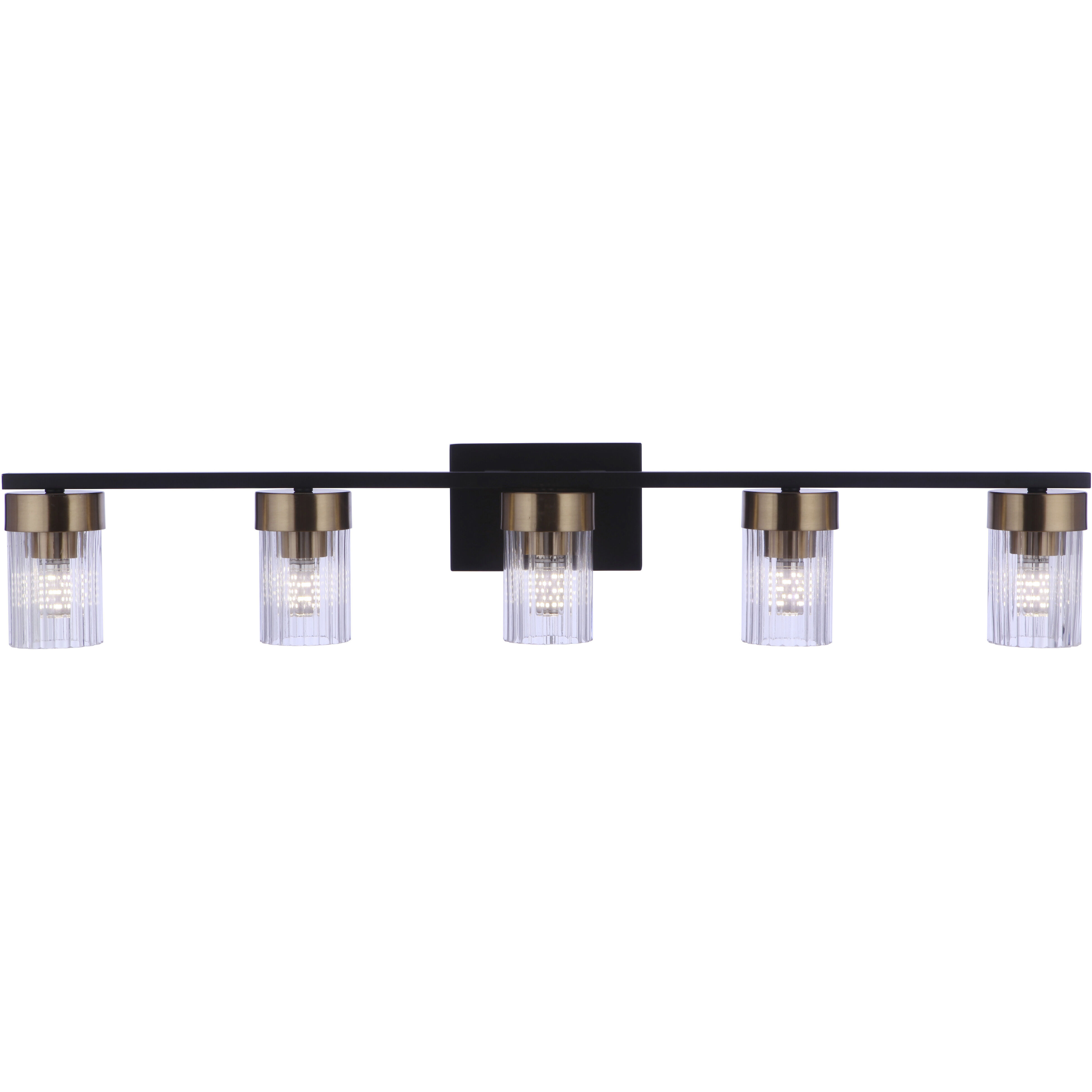 Bond Street 5 Light 35 inch Flat Black/Satin Brass Vanity Light Wall Light