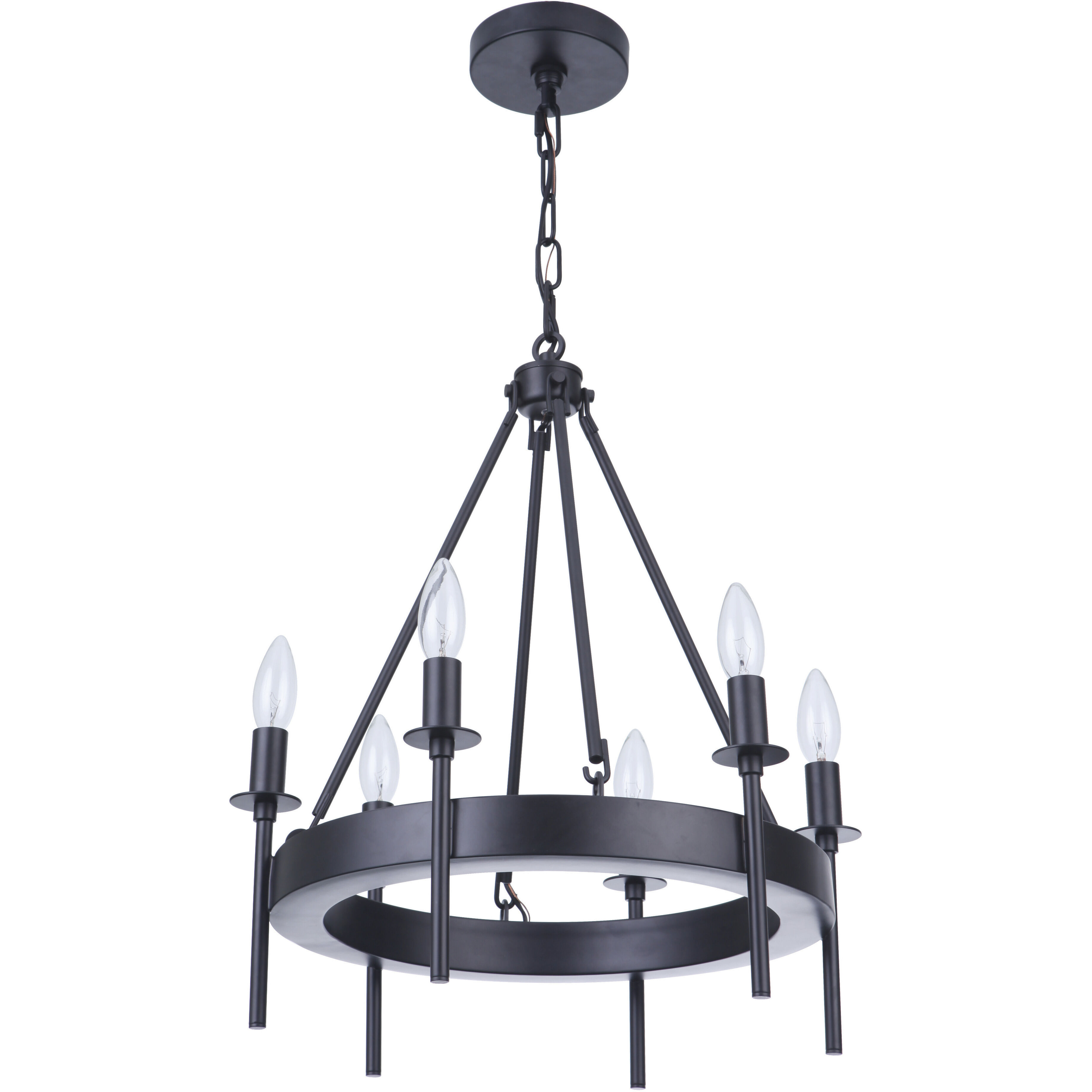 Larrson 6 Light 17.75 inch Flat Black Chandelier Ceiling Light