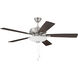 Eos 52 inch Brushed Polished Nickel with Driftwood/Walnut Blades Ceiling Fan (Blades Included), Contractor Fan