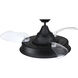 Union 42 inch Flat Black with Clear Acrylic Blades Fan, Hidden Blades