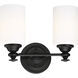 Neighborhood Dardyn 2 Light 13.38 inch Espresso Vanity Light Wall Light in White Frosted Glass