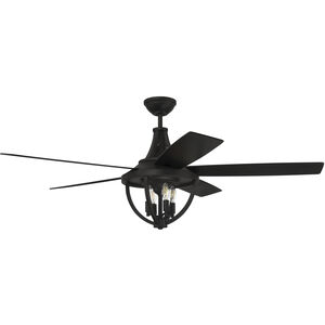 Nash 56 inch Flat Black with Flat Black/Greywood Blades Ceiling Fan