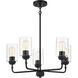 Stowe 5 Light 23 inch Flat Black Chandelier Ceiling Light