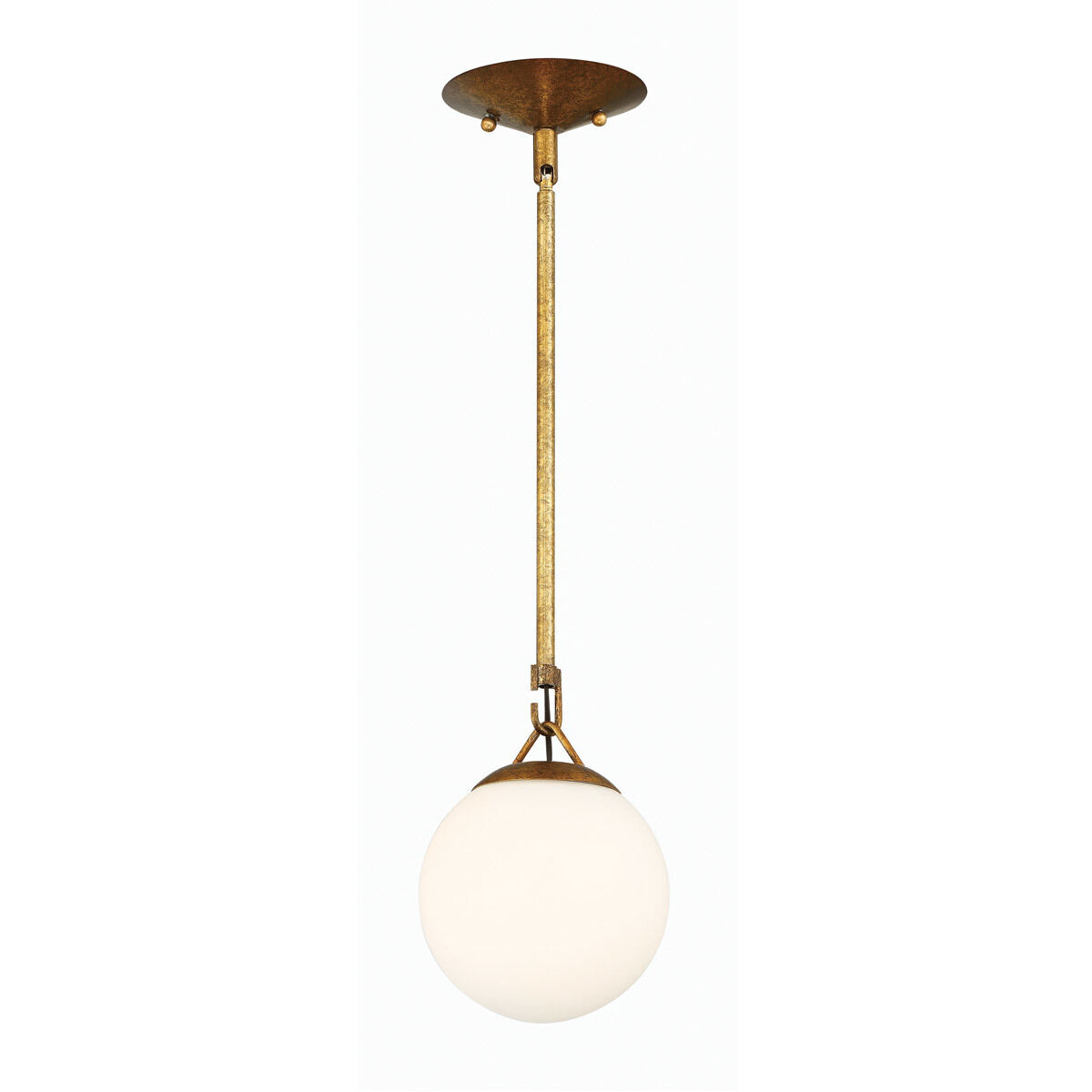Orion 1 Light 6 inch Patina Aged Brass Mini Pendant Ceiling Light