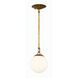 Orion 1 Light 6 inch Patina Aged Brass Mini Pendant Ceiling Light