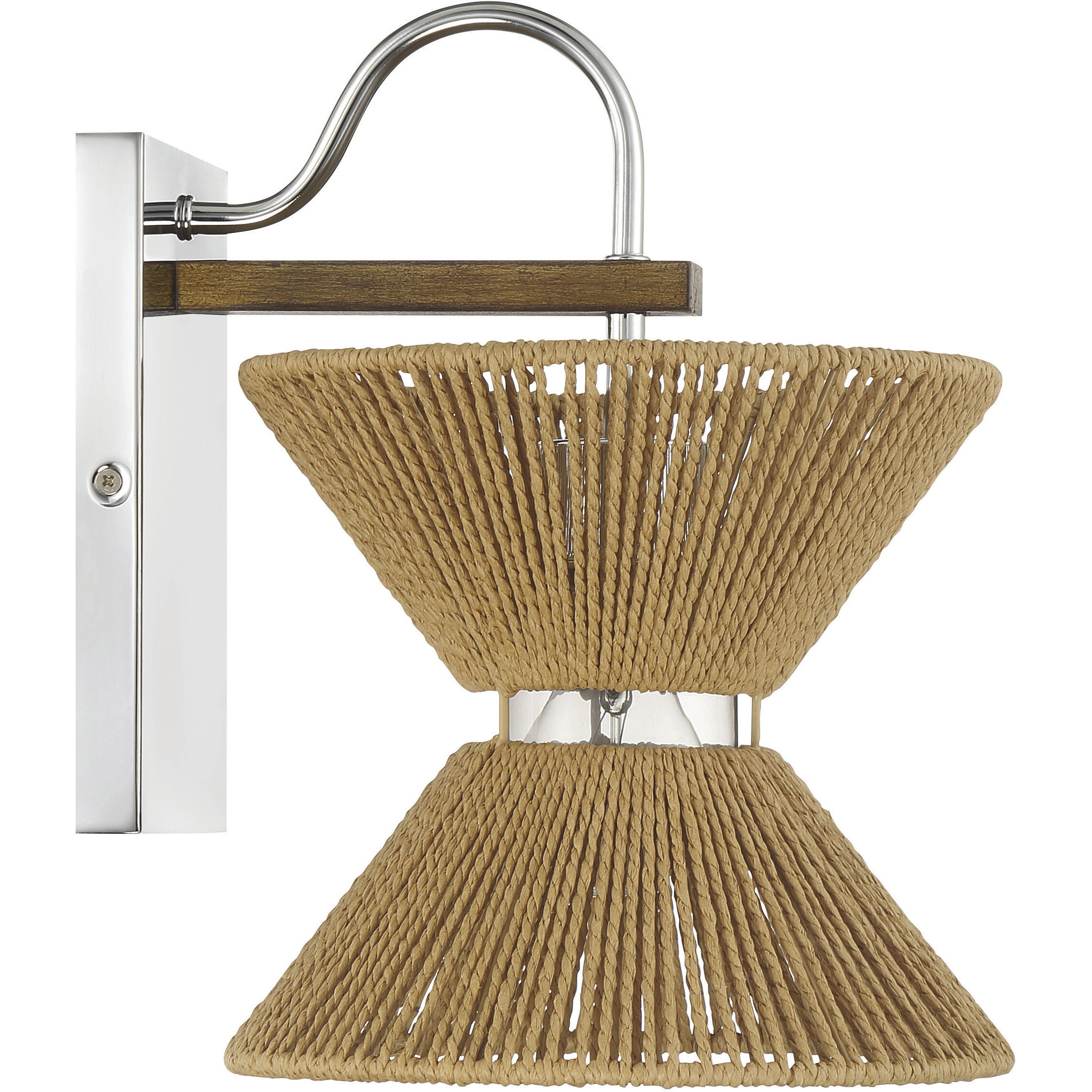 Serena 1 Light 9 inch Chrome/Walnut Wall Sconce Wall Light in Chrome and Walnut