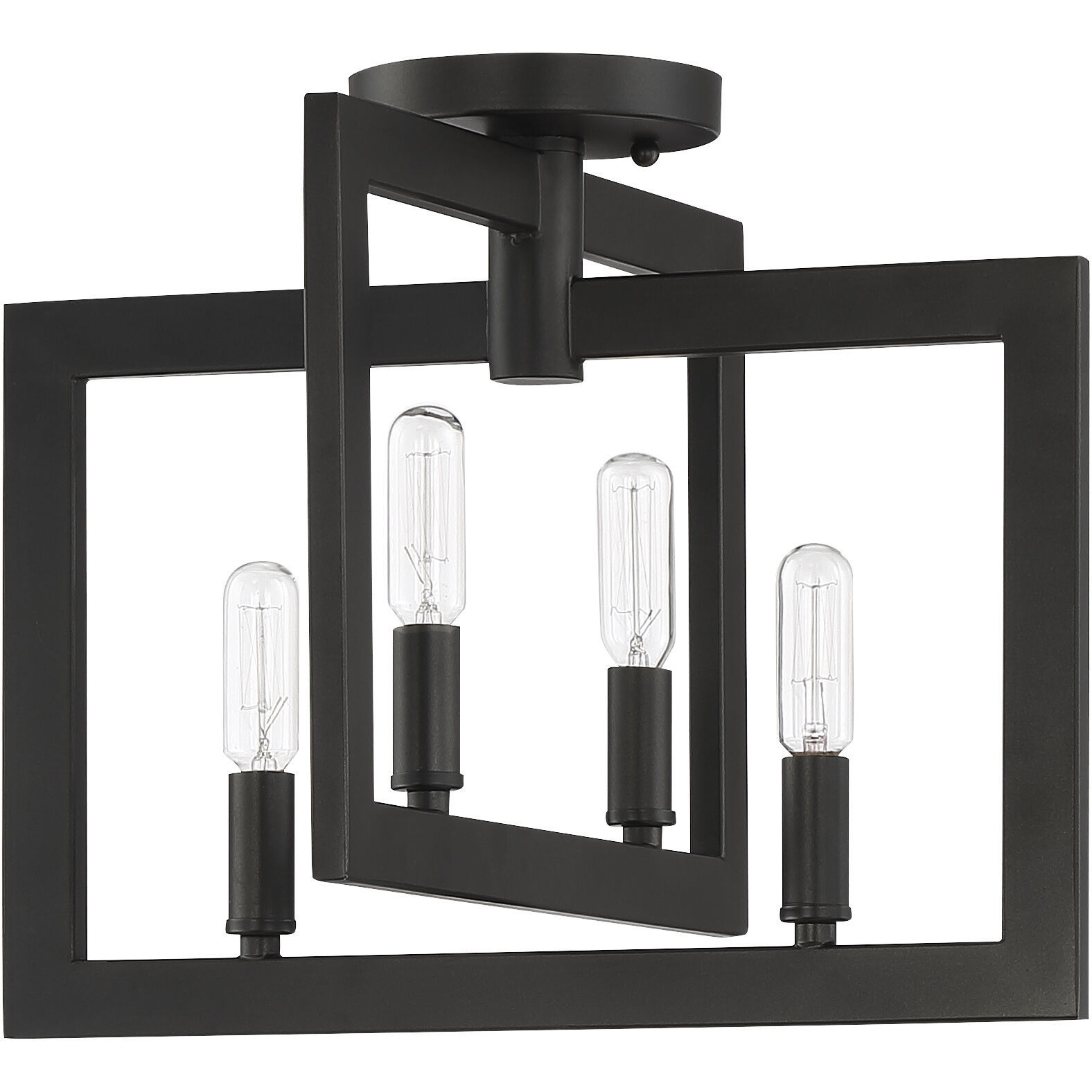 Portrait 4 Light 15 inch Espresso Semi Flush Ceiling Light