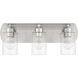 Hendrix 3 Light 20.5 inch Brushed Polished Nickel Vanity Light Wall Light