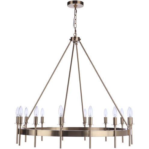 Larrson 14 Light 36 inch Satin Brass Chandelier Ceiling Light