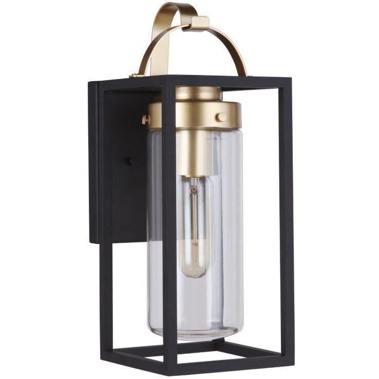Neo 1 Light 14 inch Midnight / Satin Brass Outdoor Wall Lantern