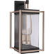 Metalwork 4 Light 22 inch Midnight/Satin Brass Outdoor Wall Lantern, Large