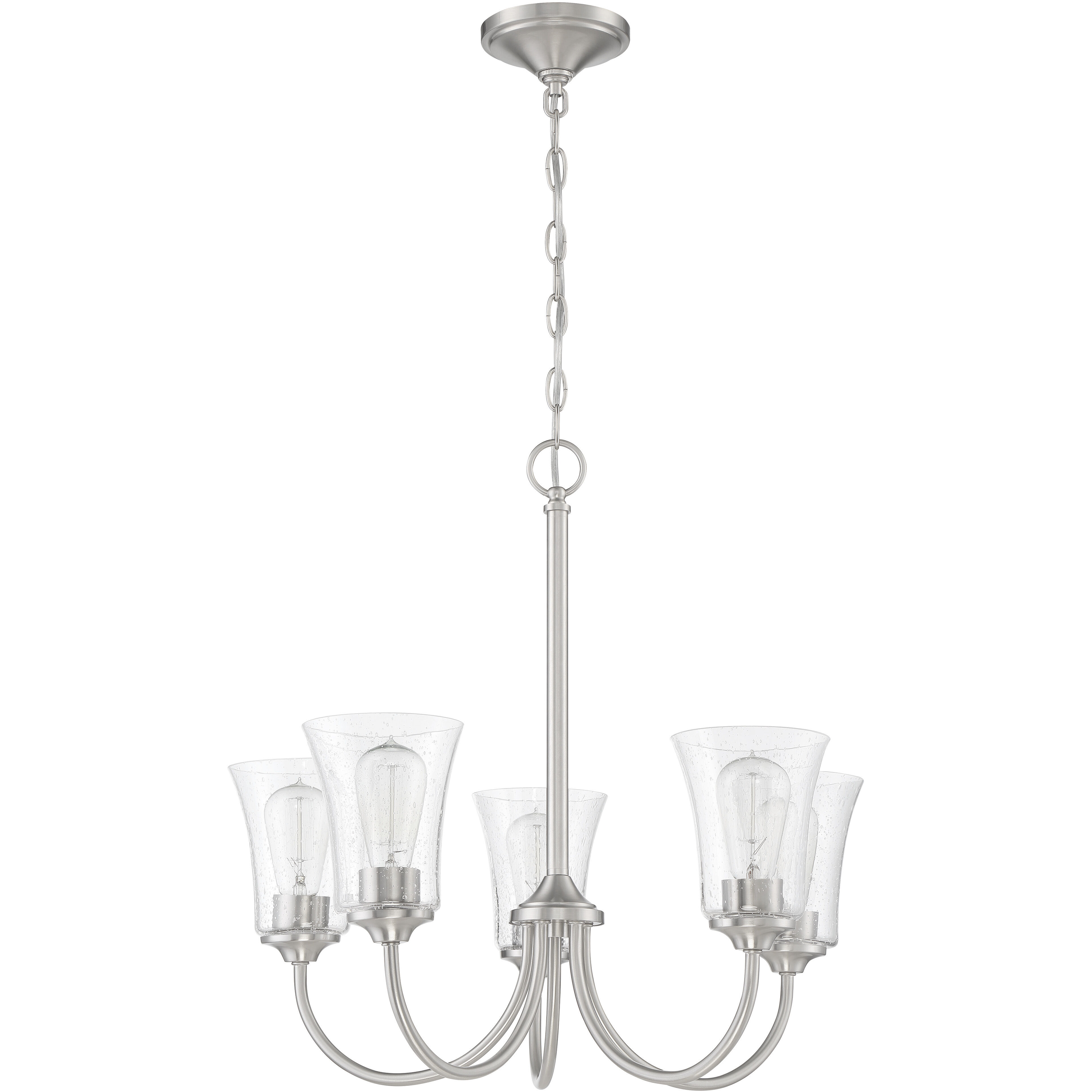 Neighborhood Gwyneth 5 Light 23 inch Brushed Polished Nickel Chandelier Ceiling Light in Clear Seeded, Neighborhood Collection