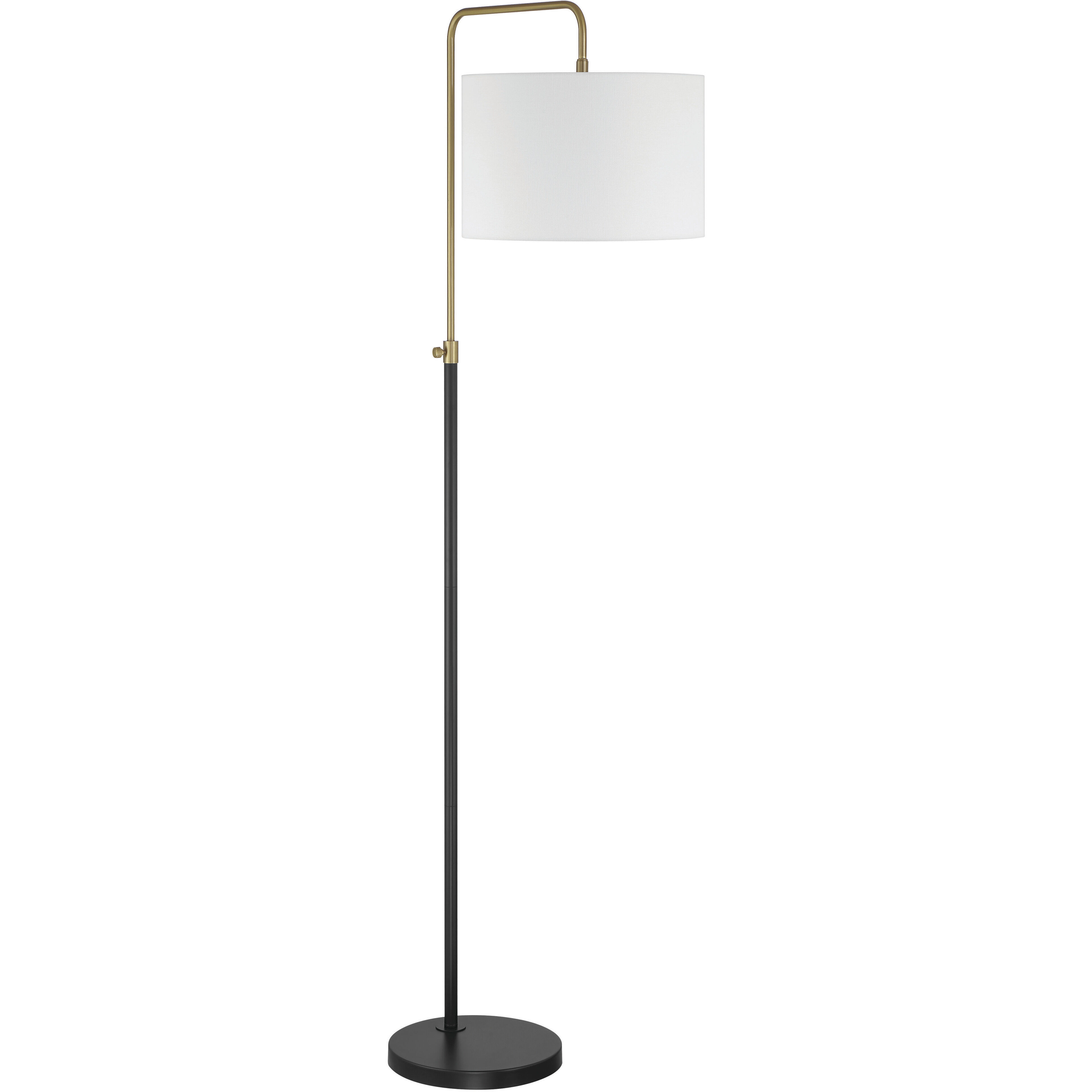 Ingraham 65.5 inch Flat Black/Satin Brass Floor Lamp Portable Light