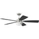 Chandler 52 inch Polished Nickel with Flat Black/Greywood Blades Ceiling Fan